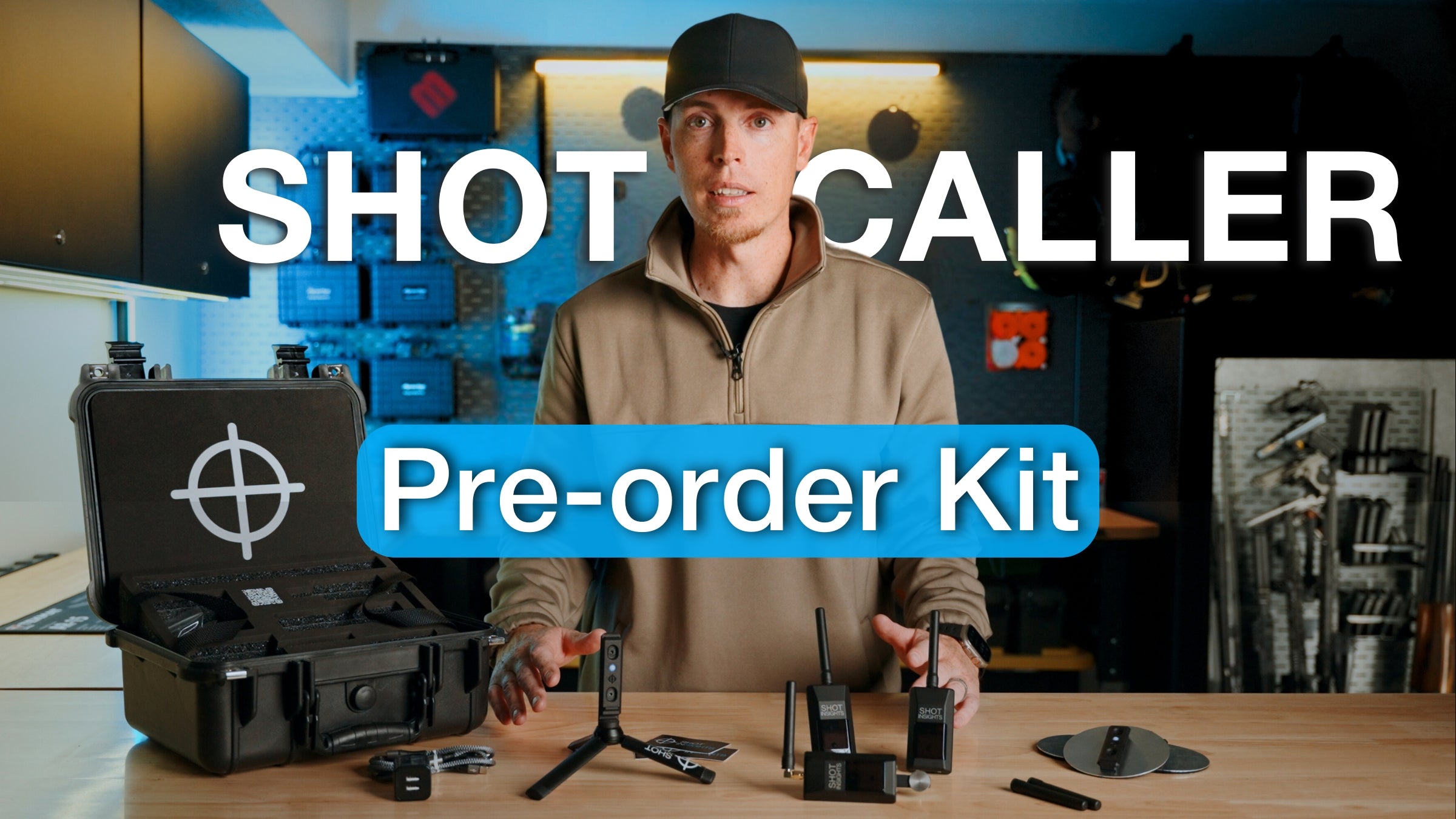 Load video: Be among the first to experience Shot Caller, the ultimate tool for long-range shooters! This exclusive pre-sale kit includes two impact-detecting targets, a central hub, and a custom hard case. Get real-time shot feedback, precise scope adjustments, and session tracking—all in the ShotCaller app. Pre-order before Black Friday and save $100! Limited quantities available!